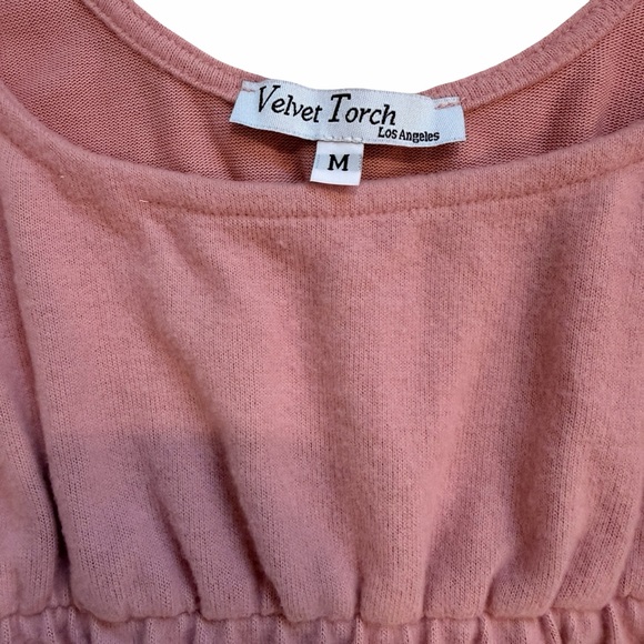Velvet Torch Light Pink Long Sleeve Mini Dress – Size M - Picture 4 of 8
